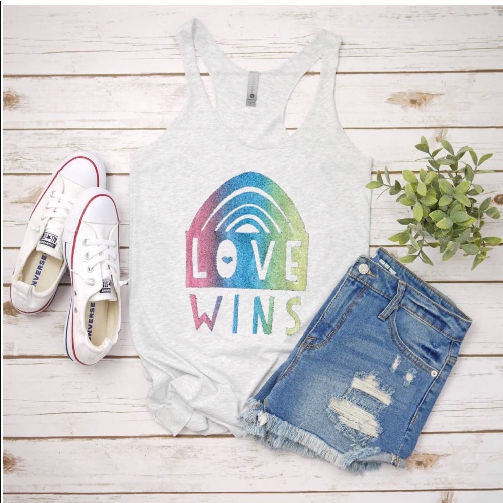 Love wins tank top
